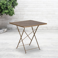 Flash Furniture CO-1-GD-GG 28" Folding Patio Table in Gold